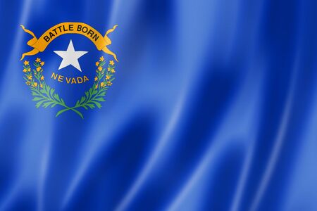Nevada flag, united states waving banner collection. 3D illustrationの写真素材