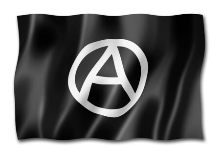 Anarchy flag, three dimensional render, isolated on whiteの写真素材