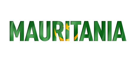Mauritania flag text font. Mauritania symbol backgroundの写真素材