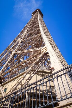 Eiffel Tower detail view from below, Paris, Franceの写真素材