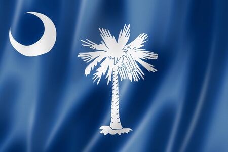 South Carolina flag, united states waving banner collection. 3D illustrationの写真素材