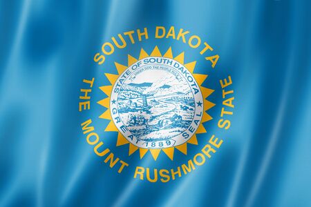 South Dakota flag, united states waving banner collection. 3D illustrationの写真素材