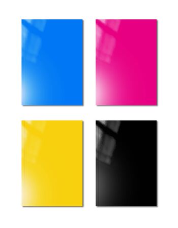 CMYK booklet covers set isolated on white background - mockup illustrationの写真素材