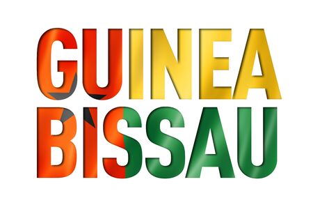 Guinea Bissau flag text font. National symbol backgroundの写真素材
