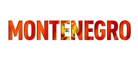 Montenegro flag text font. National symbol backgroundの写真素材
