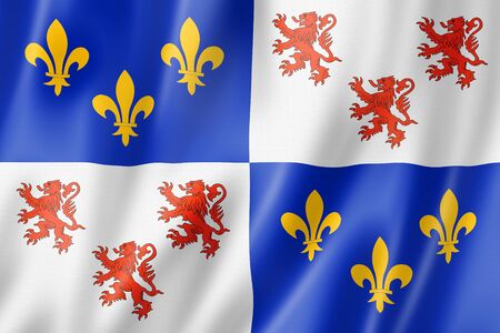 Picardy Region flag, France waving banner collection. 3D illustrationの写真素材