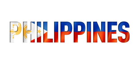 Philippines flag text font. National symbol backgroundの写真素材