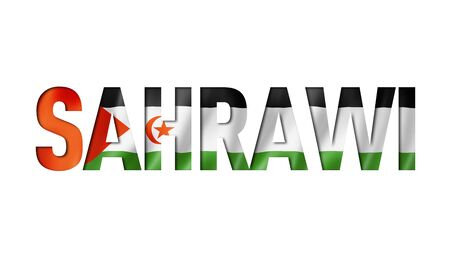 Sahrawi flag text font. National symbol backgroundの写真素材