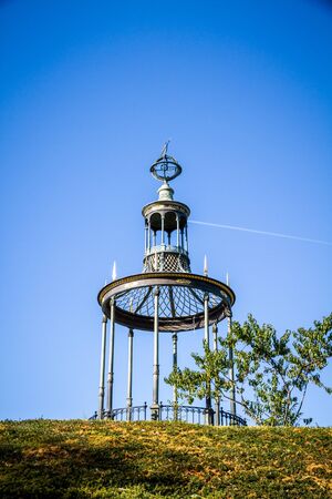 Gazebo and vegetal labyrinth in Jardin Des Plantes botanical garden, Paris, Franceの写真素材