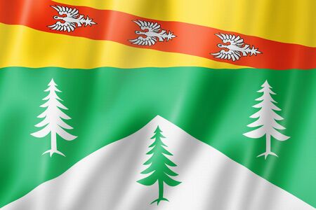 Vosges County flag, France waving banner collection. 3D illustrationの写真素材