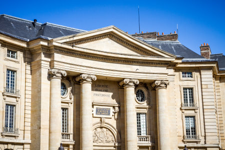 PARIS/FRANCE - September 19, 2019 : Faculty of Law on the Pantheon Squareのeditorial素材