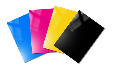 CMYK booklet covers set isolated on white background - mockup illustrationの写真素材