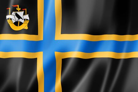 Caithness County flag, United Kingdom waving banner collection. 3D illustrationの写真素材