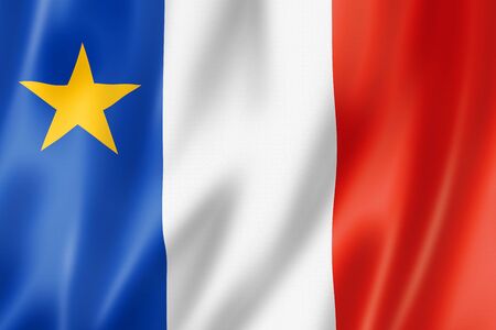 Acadians ethnic flag, America. 3D illustrationの写真素材