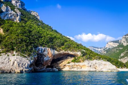 Cala Sisine beach in the Golf of Orosei, Sardinia, Italyの写真素材