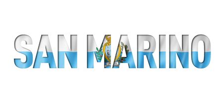 San Marino flag text font. National symbol backgroundの写真素材