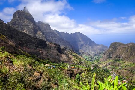 Paul Valley landscape in Santo Antao island, Cape Verde, Africaの写真素材