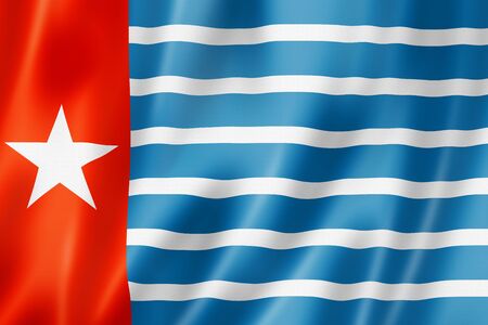 Papua West New Guinea aboriginal flag. 3D illustrationの写真素材