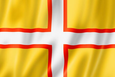 Dorset County flag, United Kingdom waving banner collection. 3D illustrationの写真素材