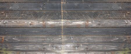 Old wood board painted grey, banner background textureの写真素材