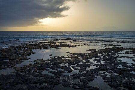 Ocean view at sunset in Santo Antao island, Cape Verde, Africaの写真素材