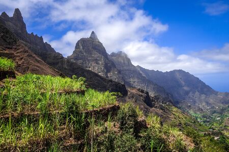 Paul Valley landscape in Santo Antao island, Cape Verde, Africaの写真素材