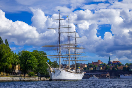 Stockholm/Sweden - July 29, 2017 - Af Chapman ship in pierのeditorial素材