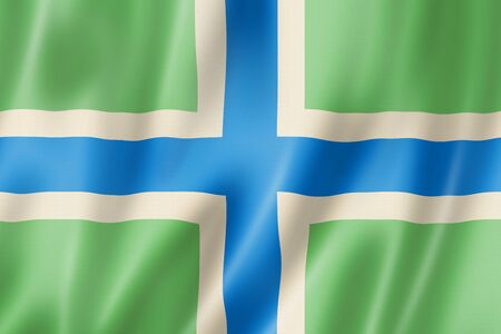 Gloucestershire County flag, United Kingdom waving banner collection. 3D illustrationの写真素材
