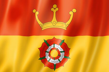 Hampshire County flag, United Kingdom waving banner collection. 3D illustrationの写真素材