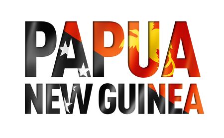 Papua New Guinea flag text font. National symbol backgroundの写真素材
