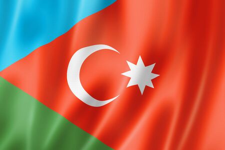 Iranian Azerbaijanis ethnic flag, Asia. 3D illustrationの写真素材