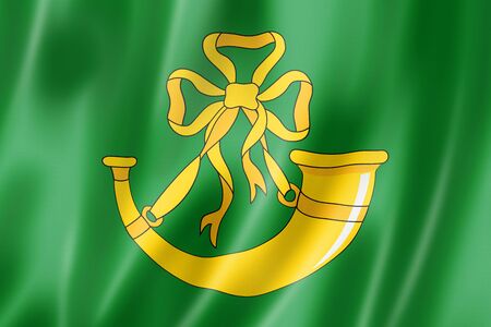 Huntingdonshire County flag, United Kingdom waving banner collection. 3D illustrationの写真素材