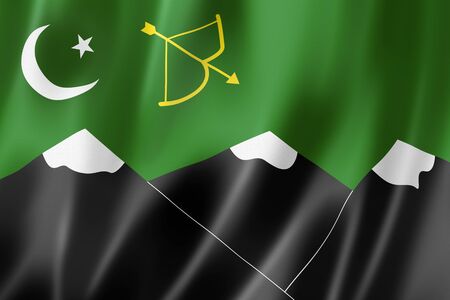 Burusho people ethnic flag, Pakistan. 3D illustrationの写真素材
