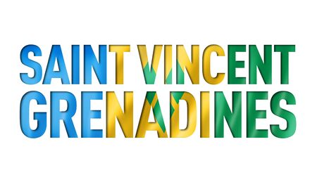 Saint Vincent and the Grenadines flag text font. National symbol backgroundの写真素材