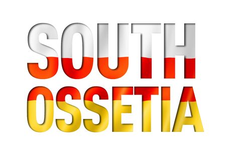 South Ossetia flag text font. National symbol backgroundの写真素材