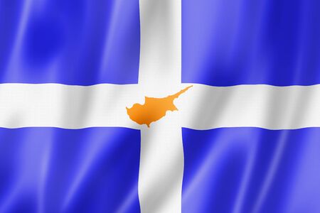Greek Cypriots ethnic flag, Europe. 3D illustrationの写真素材