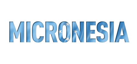 Micronesian flag text font. Micronesia symbol backgroundの写真素材