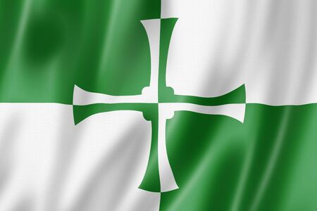 Kirkcudbrightshire County flag, United Kingdom waving banner collection. 3D illustrationの写真素材