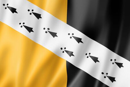 Norfolk County flag, United Kingdom waving banner collection. 3D illustrationの写真素材