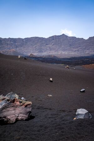 Cha das Caldeiras and Pico do Fogo in Cape Verde, Africaの写真素材