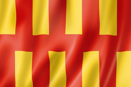 Northumberland County flag, United Kingdom waving banner collection. 3D illustrationの写真素材