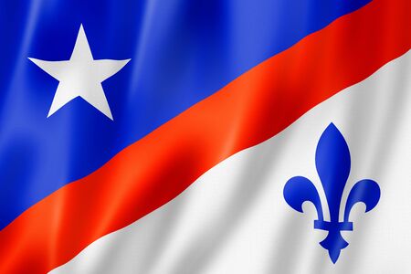French Americans ethnic flag, America. 3D illustrationの写真素材
