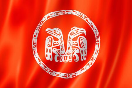 Haida people ethnic flag, Canada. 3D illustrationの写真素材