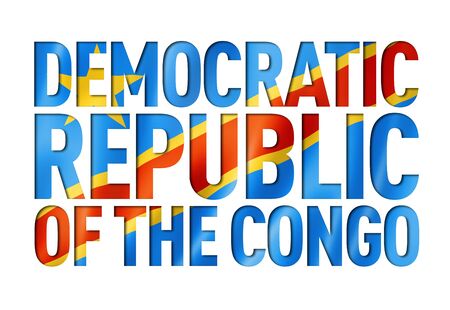Democratic Republic of the Cong flag text font. Congo symbol backgroundの写真素材