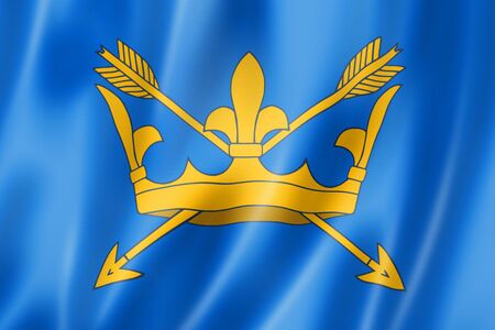 Suffolk County flag, United Kingdom waving banner collection. 3D illustrationの写真素材