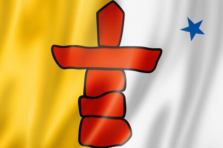 Nunavut Inuit People ethnic flag, North America. 3D illustrationの写真素材