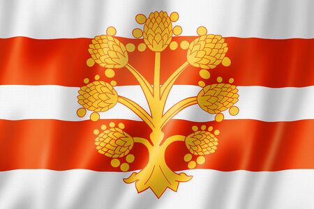 Westmorland County flag, United Kingdom waving banner collection. 3D illustrationの写真素材