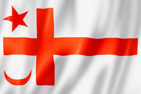 Mikmaq people ethnic flag, Canada. 3D illustrationの写真素材
