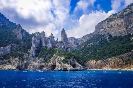 Cala Goloritze beach in the Golf of Orosei, Sardinia, Italyの写真素材