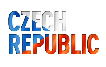 Czech Republic flag text font. National symbol backgroundの写真素材